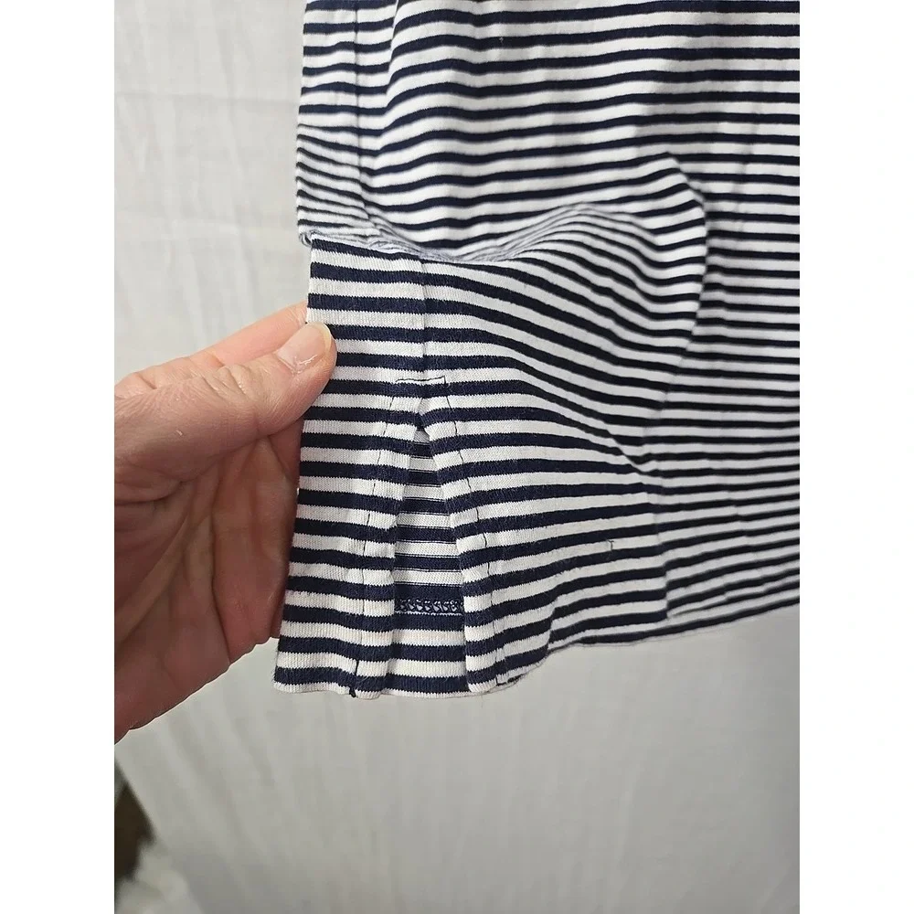 Vintage Polo‎ Ralph Lauren Polo Short Shirt Men's L Navy White 1/4 Zip Striped